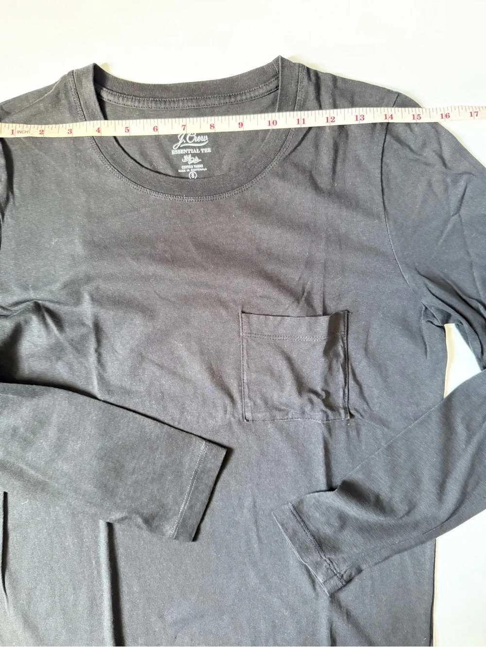 J.Crew Set of 2 Essential Long Sleeve Cotton Tees Black Green Small